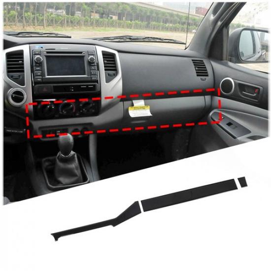 Glossy Piano Black Passenger Copilot Dash Trim Sticker For Toyota Tacoma 2011-16