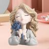 Figurine Resin Girl Statue Mini Modern Sculpture Ornament for Entryway Office Desk Shelf Table