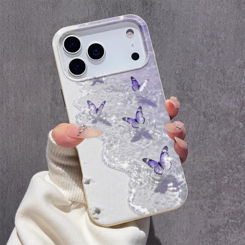 Purple corrugated butterfly Phone Case For iPhone 17E 16E 15 14 13 12 11 Pro Max Plus 17 Air Anti-fall Protective Cover
