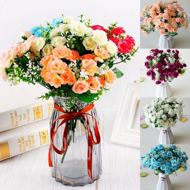 Яркий букет из 15 шелковых искусственных цветов, отличающийся высокой реалистичностью