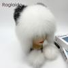 Winter Hat Woman Warm Cat Ushanka Balaclava Fluffy Fox Fur Trapper Women Bomber Hats Luxury Furry Snow Cap Earflap Fox Fur Hat
