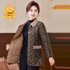 Stylish Winter Cotton Coat for Middle-Aged & Elderly Women - Warm Velvet-Lined, Thick Padded Jacket with Turn-Down Collar