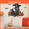 Skeleton Witch Halloween Pumpkin Bat Living Room Foyer Background Stickers Decor