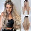 Fashion Long Straight Hair Blonde Synthetic Wig for Women(color:16 Colors)