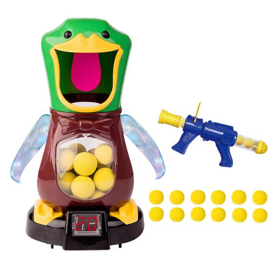 Мягкая игрушка-пусковая установка с утиной мишенью, ЖК-табло, звук, забавный свет