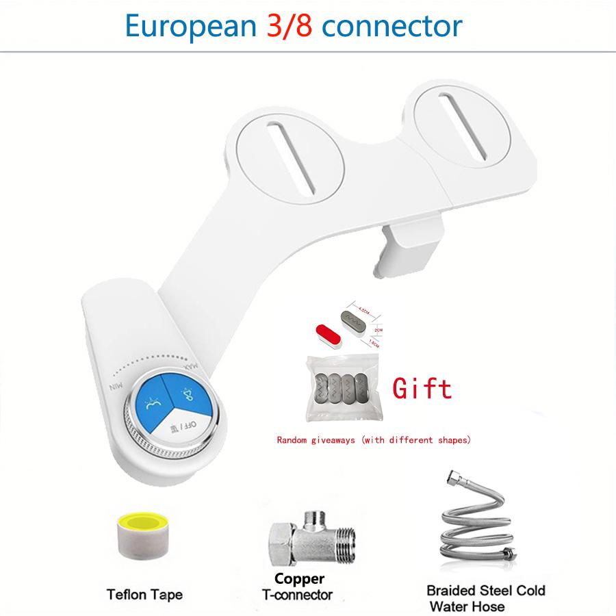 Неэлектрическая биде-насадка для унитаза - Двойное сопло с регулируемым давлением для женского и заднего омывания