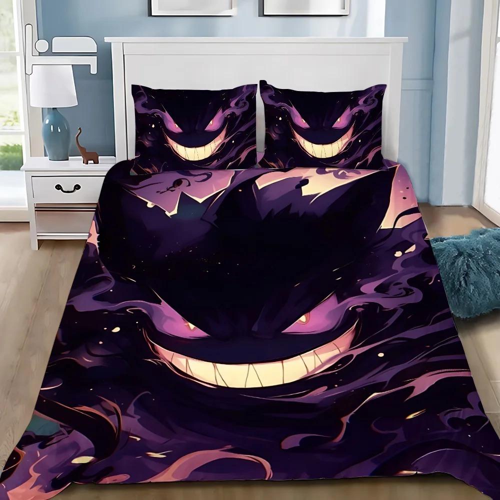 Мультяшные Милые Злые Покемоны Микрофибра Постельные Комплекты, Детский Подарок на День Рождения с Молнией Декор Комнаты для Подростков взрослых Пододеяльник