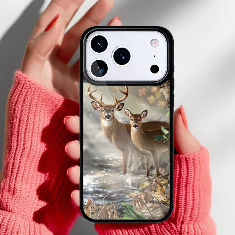Камуфляжный чехол для телефона с оленем для iPhone 17 16 15 14 13 Pro Max Задняя крышка для 12 11 Pro Coque