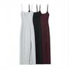 2025 Spring/Summer Women's Slim Double-Sided Slit High-Waisted Camisole Dress