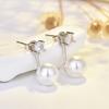 Imitation Zircon Back-Hanging Pearl Studs Fashionable Earrings Women's Student Earrings