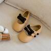 Baby Jam Girls' Twin Ribbon Flat Beige-BB379