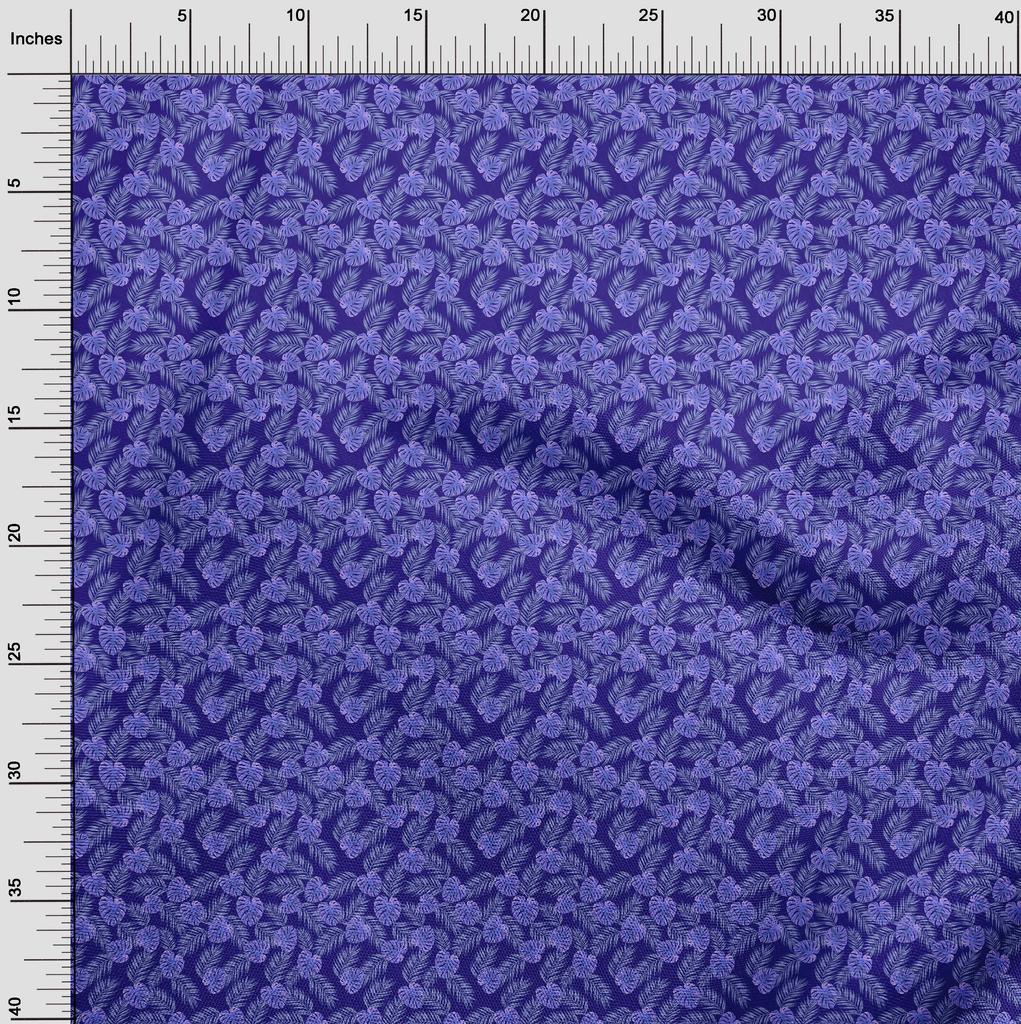 oneOone Cotton Flex Blue Fabric Tropical Fabric For Sewing Printed Craft Fabric By The Yard 40 Inch