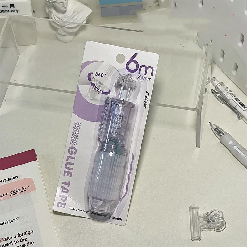 Креативный дизайн Стираемая двухсторонняя клейкая лента Ручка Стиль Простота Однотонная цветная точечная клейкая лента Стираемая декоративная лента для скрапбукинга Журнал