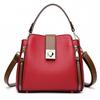 Luxury Splicing Handbag For Women PU Leather Bucket Shuolder Bag Fashion Handle Bag Brand Shopping Mommy Crossbody Bag