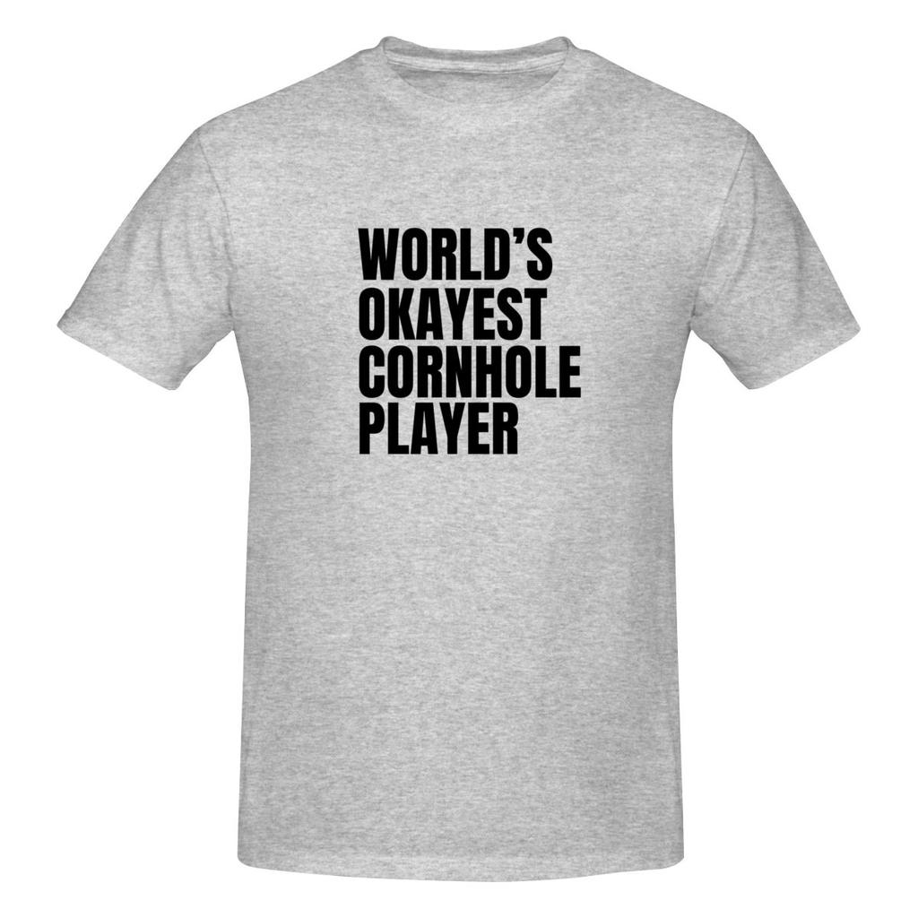 World S Okayest Cornhole Player  Black Moistureabsorbing And Breathable Tshirtartistic Style Versatile Inner Layer Tee