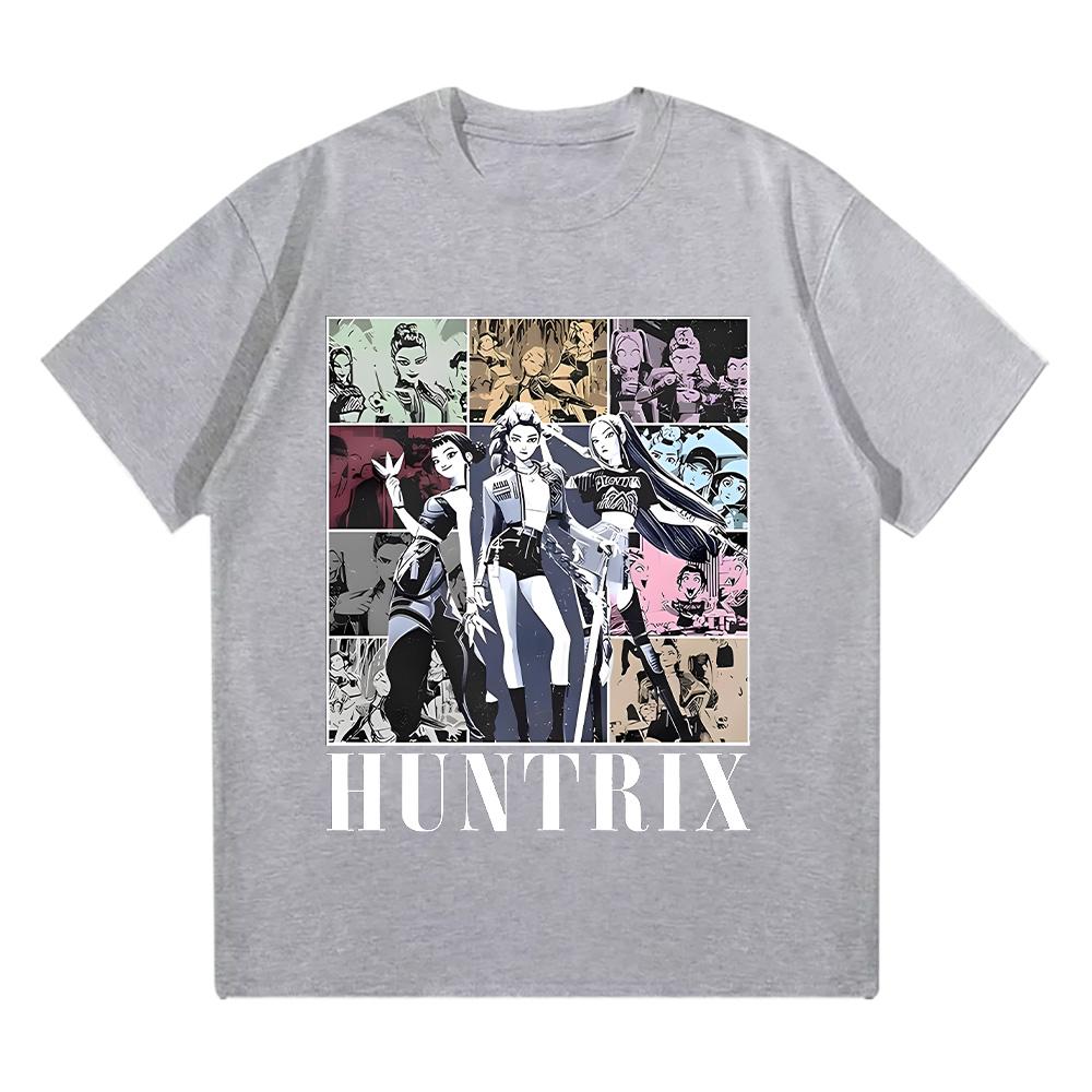Huntrix Girl Kpop Демо Фильм Винтажная Футболка Kpop Охотники на Демонов Футболка Jinu Манга Одежда Хлопок Высокое Качество Футболки Унисекс Топы