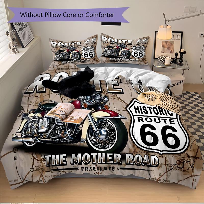 Route Motorcycle Journey Print 3Pcs Bedding Setduvet Cover With 2 Bedropillowcase Home Birthday Gift