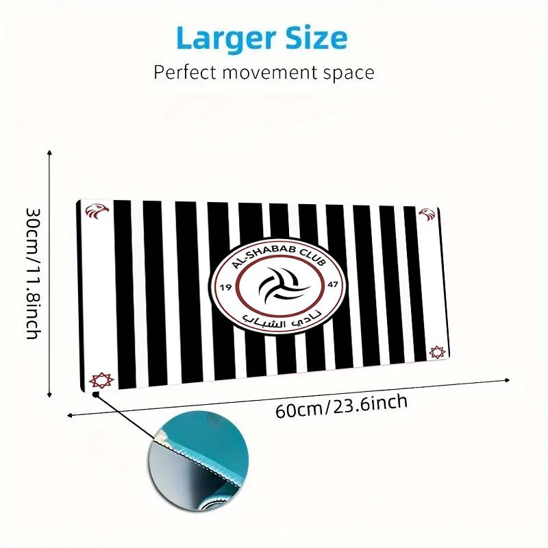 Al Shabab Club Color Mouse Pad Large Gaming Table Cushion Non-slip Laptop Tablet Big Mousepad XXL Mat Mini PC Playmat With Lock edge