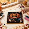 Educational Color Perception Toys Gothic Faux Pearl Art Kit, 3D Dark Evil Pumpkin Painting Handcrafted Home Wall Ornaments Spooky Castle Halloween DIY