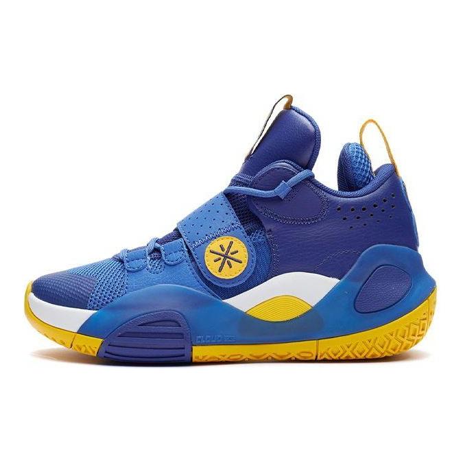 Баскетбольные кроссовки Li Ning All City 8 Velcro с противоскользящей подошвой, амортизирующие, износостойкие, дышащие, средней высоты, детские баскетбольные кроссовки Wave-Blue YKBQ044-15