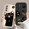 Милый Черный Кот Сердце Любви Чехол для Телефона Для Samsung Galaxy A14 A15 5G S21 S22 S23 S24 FE Plus Ultra A25 A35 A52 A53 A54 A55 Чехол