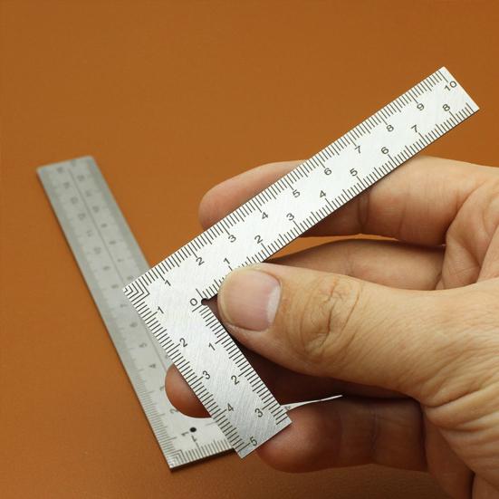 Измерительная линейка, процесс травления, двусторонняя шкала, высокоточная линейка из нержавеющей стали, угол 90 градусов, L-образная линейка. Товары для дома.