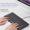 "Ultra-Thin Silent USB Keyboard: Compact Wired Chocolate Design for Office & Business"