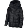 Solid Logo Outdoor Quilted Lightweight Printed Zipper Hooded Down Jacket Women Jacket Black AJ7426-010