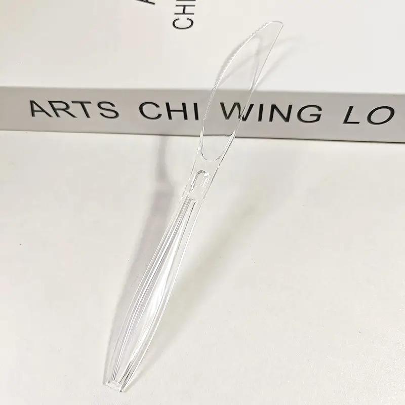 100PCS Disposable Tableware Clear Plastic Knives Forks Spoons Food Dessert Fruit Kitchen Restaurant Picnic Party Supplies