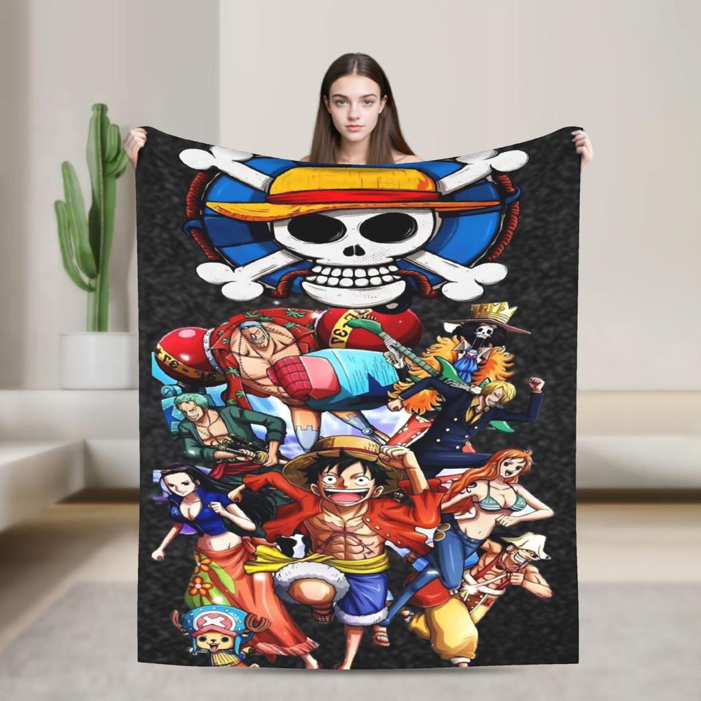Japanese Adventure One Anime Piece-e Super Soft Blanket Girls Boys Plush Bedding Couch Bed Flannel Bedspread Sofa Bed Cover