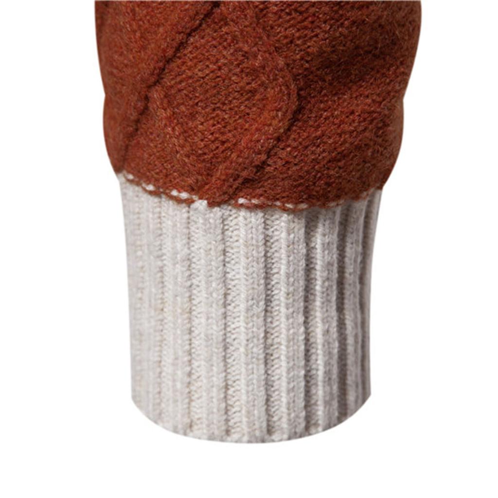 Fashion Leisure Long Sleeve Slim Fit Knitted Sweater Pullover Sweater