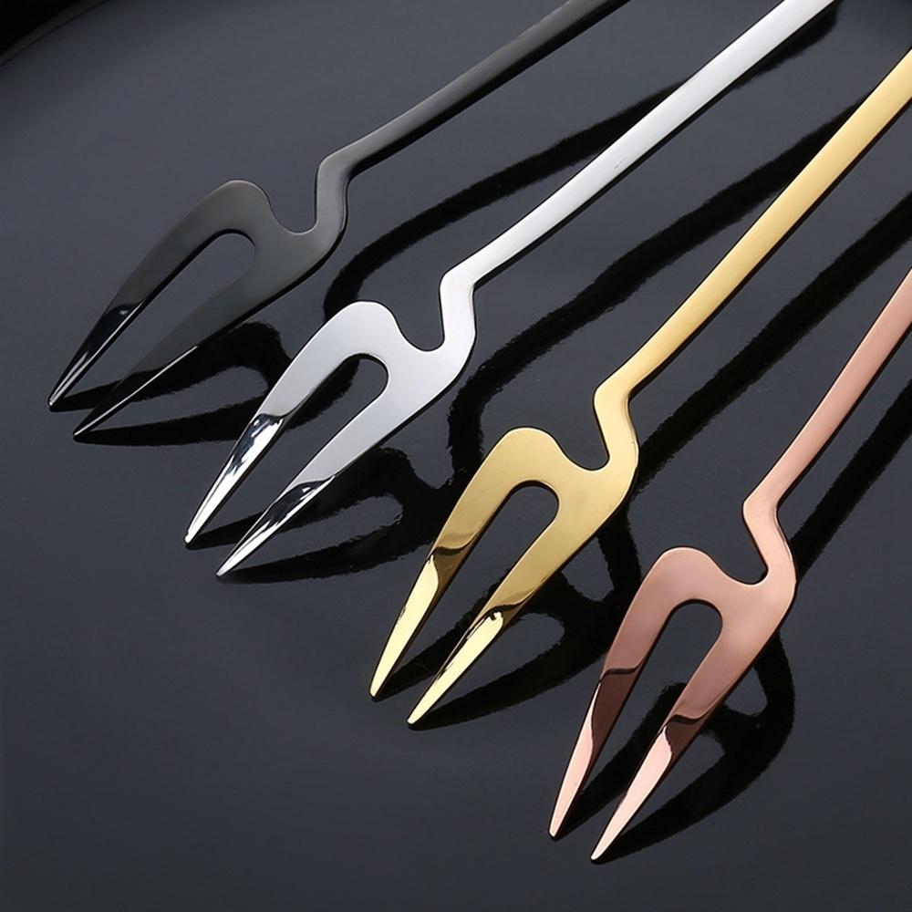 Stainless Steel Fruit Forks Pickle Forks Cocktail Salad Dessert Cake Forks Tableware for Banquet Party Seafood Dinner