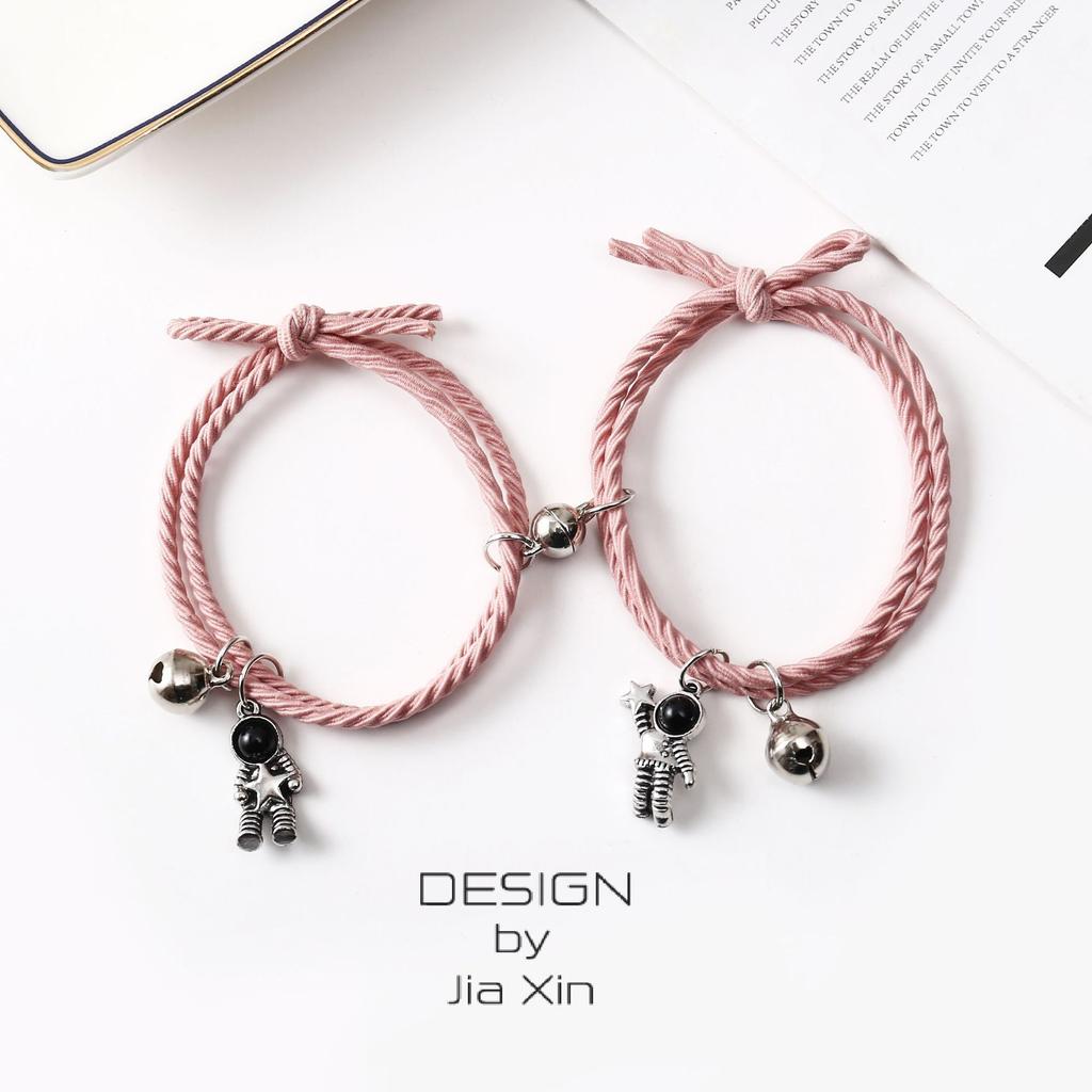 Подарки на день святого Валентина, модный браслет со звездой астронавта, подарок для пары, магнитный браслет, веревочный браслет