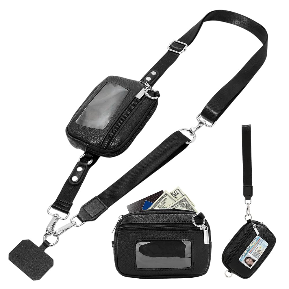Adjustable Phone Lanyard Crossbody Strap,360° Rotatable Tether Tabs,Clip and Go Strap for Phone with Wallet Crossbody