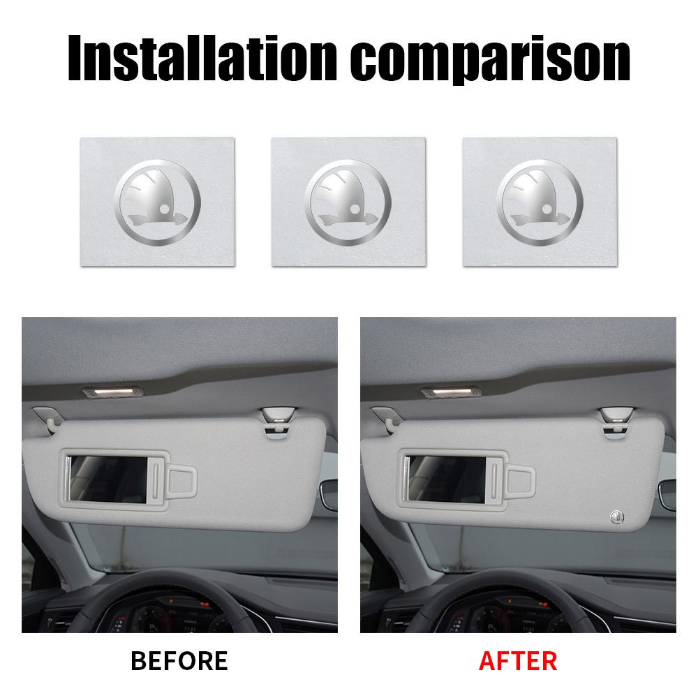 10Pcs Car Accessories Nickel Metal Interior Badge Stickers For Skoda Octavia A5 A7 Rapid Fabia Superb Kodiaq Scala Karoq Kamiq