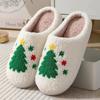 Winter Slippers for Men Christmas Women Couple Home Bedroom Shoes Indoor Plush Soft Fluffy Living Room Floor Warm Flip Flops