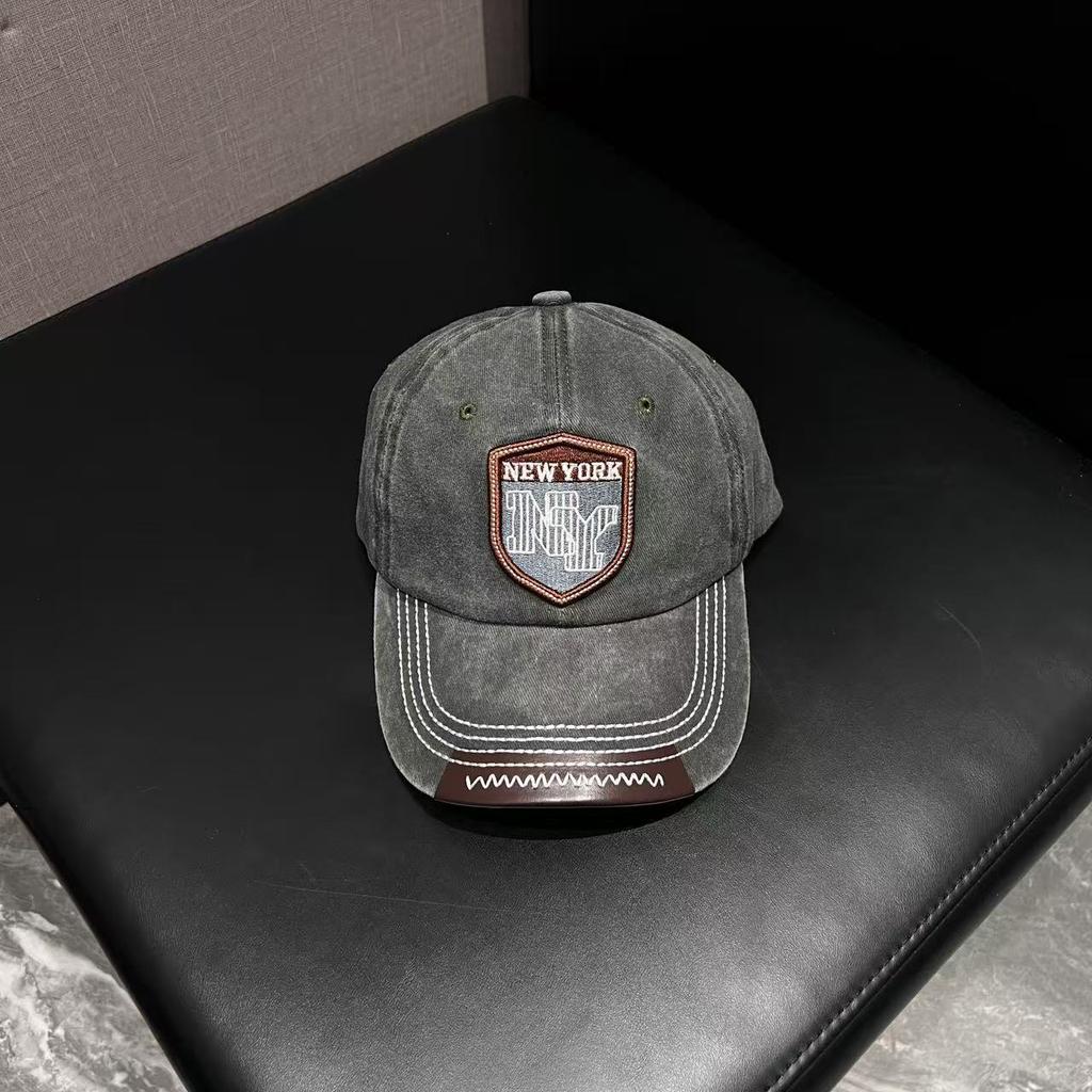 Новая бейсболка в ретро-стиле с вышивкой NY Label, мужская и женская, козырек, американская пара, состаренная кепка