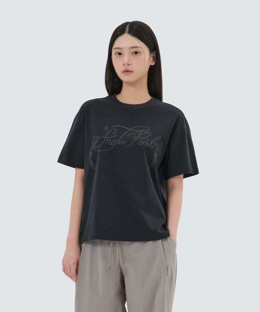 SNOWPEAK APPAREL Askin Женская футболка с коротким рукавом и пенными буквами (S25Mwfts87) Темно-серый