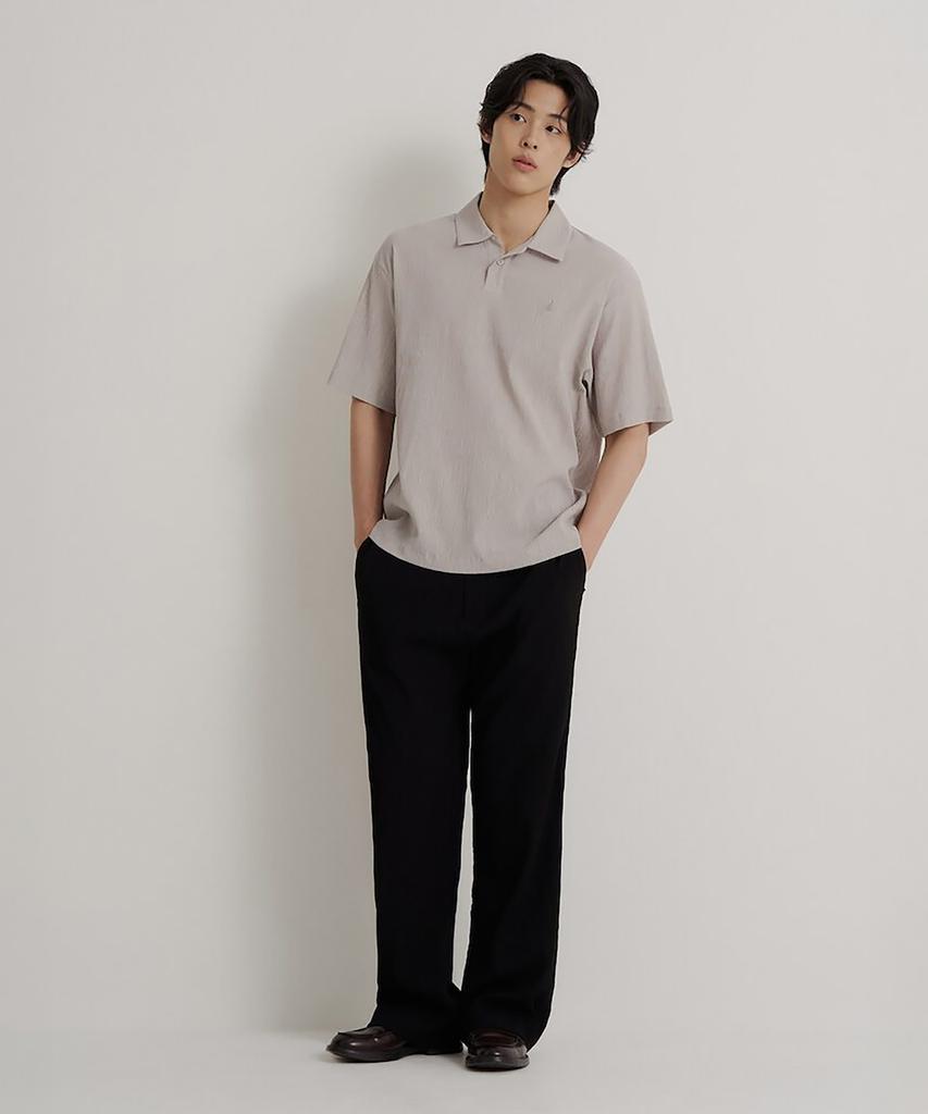 Binpolmen Crepe Elastic Waist Wide Pants Black