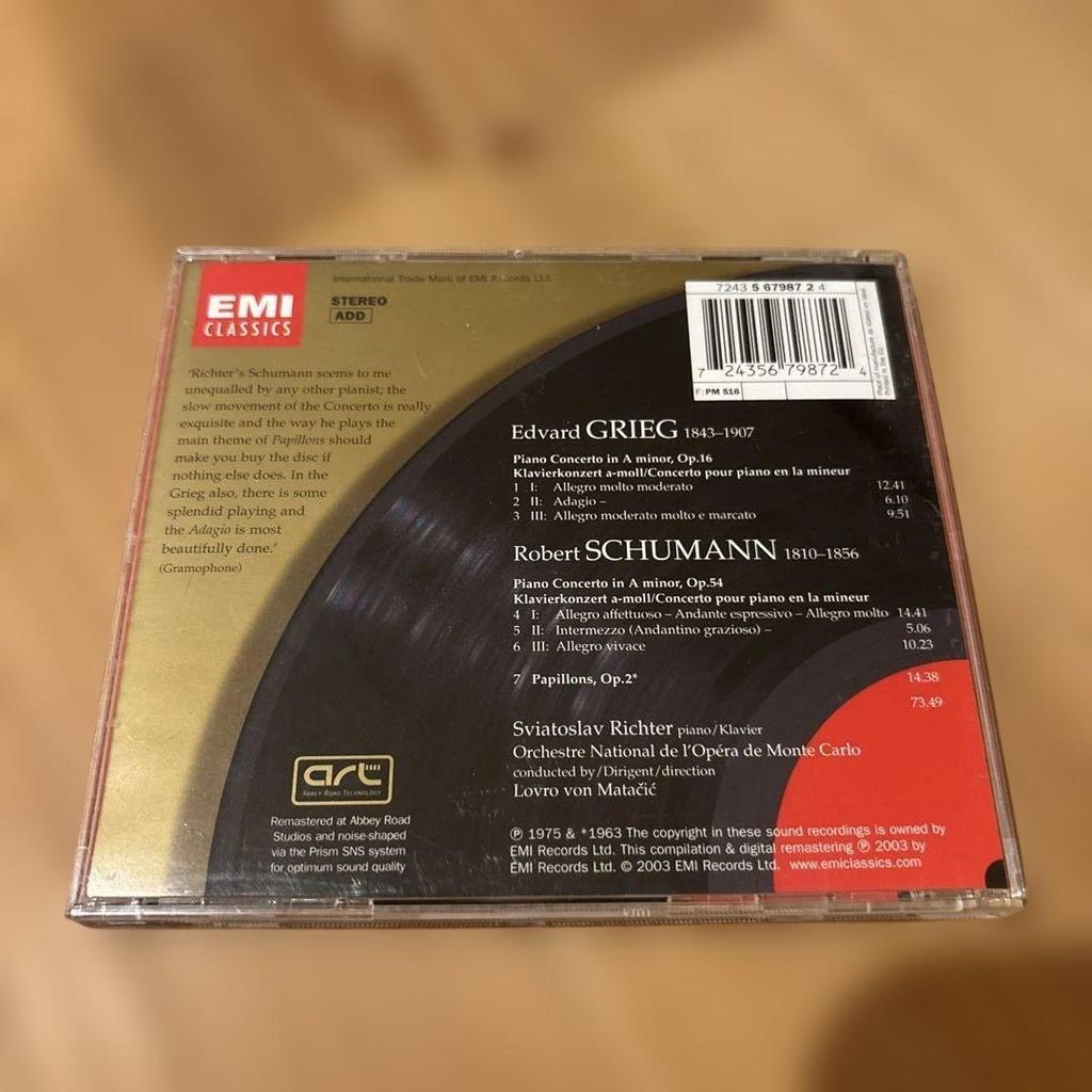 Б/у Свитослав Рихтер играет фортепианные концерты Грига и Шумана CD