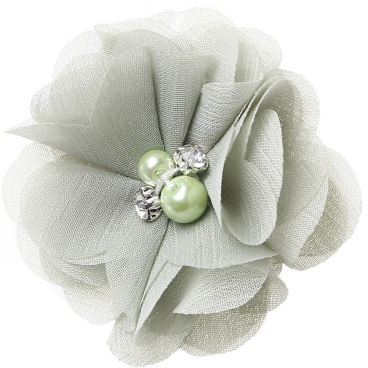 5Pcs/Set 6cm Children Girl Hair Clips Chiffon Sewing Flower Girl's Hair Accessories Hairpin