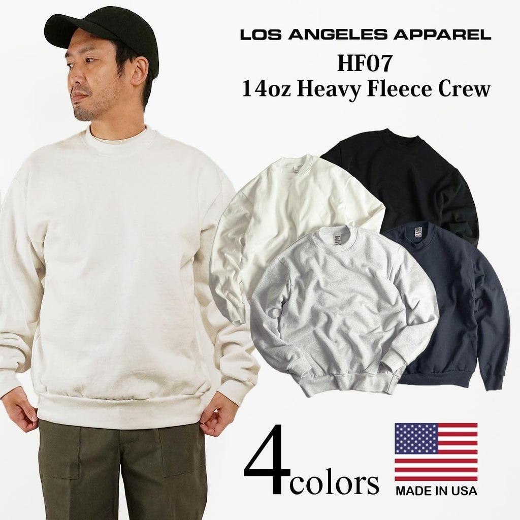 [Los Angeles Apparel] HF07 14 унций плотный флисовый свитшот с круглым вырезом черный M