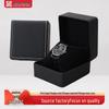 Custom Black PU Leather Men's Watch Box - Stylish and Professional