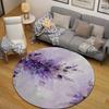 Eclectic Round Peacock Multicolor Rug Mat, Non-Slip Floor Mat for Nursery