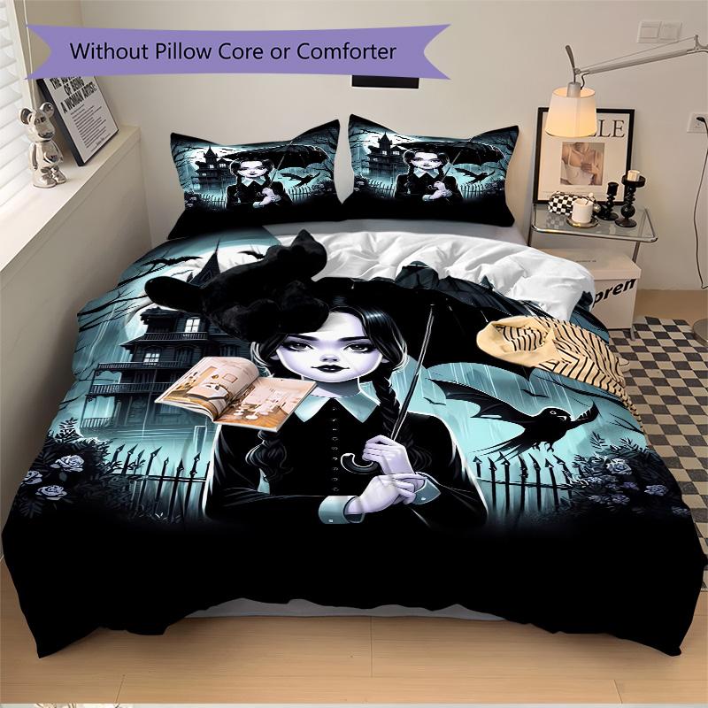 Gothic Girl Umbrella Print 3Pcs Bedding Setduvet Cover With 2 Bedropillowcase Home Birthday Gift