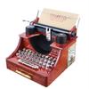 1PC Creative Classic Retro Wood Metal Typewriter Music Box Desktop Home Office Decor Musical Boxes Kids Birthday Toy Gift