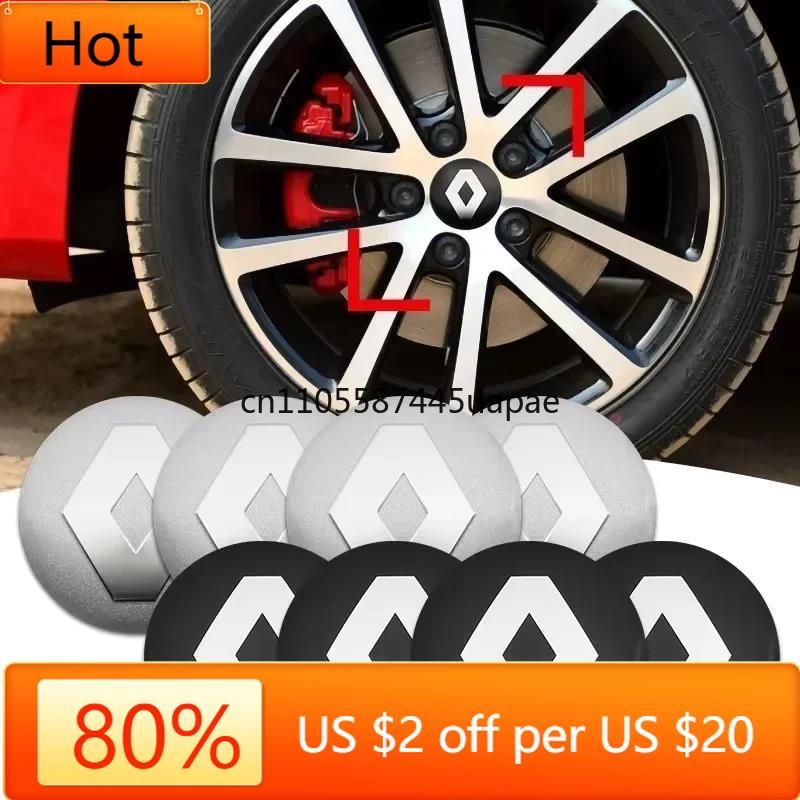 2026 Hot For Renault Interior Stickers For Renault Megane 2 3 4 Twingo Clio Talisman 4Pcs 56mm Car Wheel Center Hub Caps Badge Y777