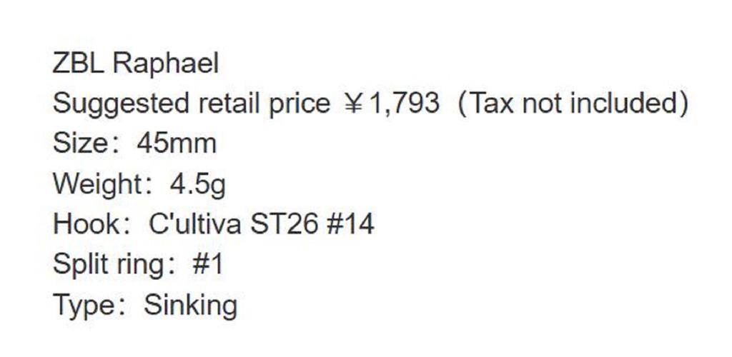 ZipBaits ZBL Raphael 45 Mm 4.5 Grams Sinking Lure SQUID SP L-158 (4425)