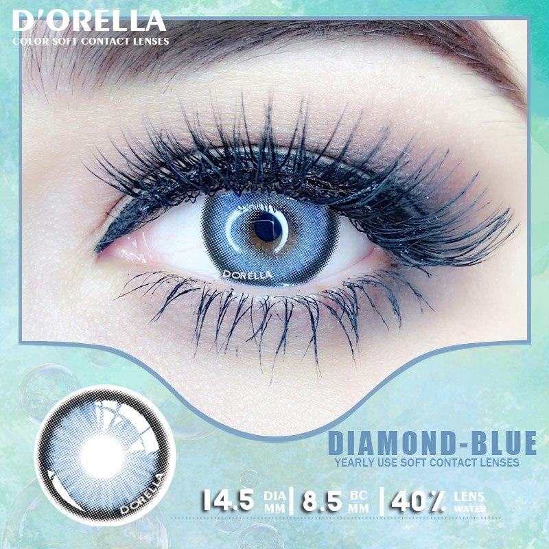 D'ORELLA 1 пара (2 шт.) натуральных цветных контактных линз для глаз, косметические контактные линзы, цветные контакты для глаз