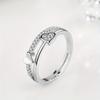 1Pc Fashionable and Fashionable Heart-shaped Inlaid Synthetic Zircon Movable Mouth Ring Multi-functional Ring